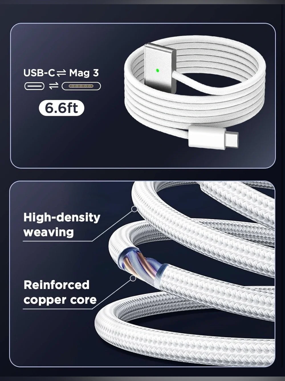 140W Charger for MacBook Pro 16/14 inch Mac Air 15/13 inch 2021-2025 M1-M4 6.6FT
